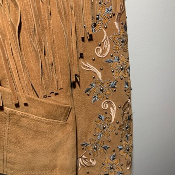 Cripple Creek Women's Genuine Leather Cowgirl Rodeo Studded Fringe Jacket Size L - Picture 4 of 11